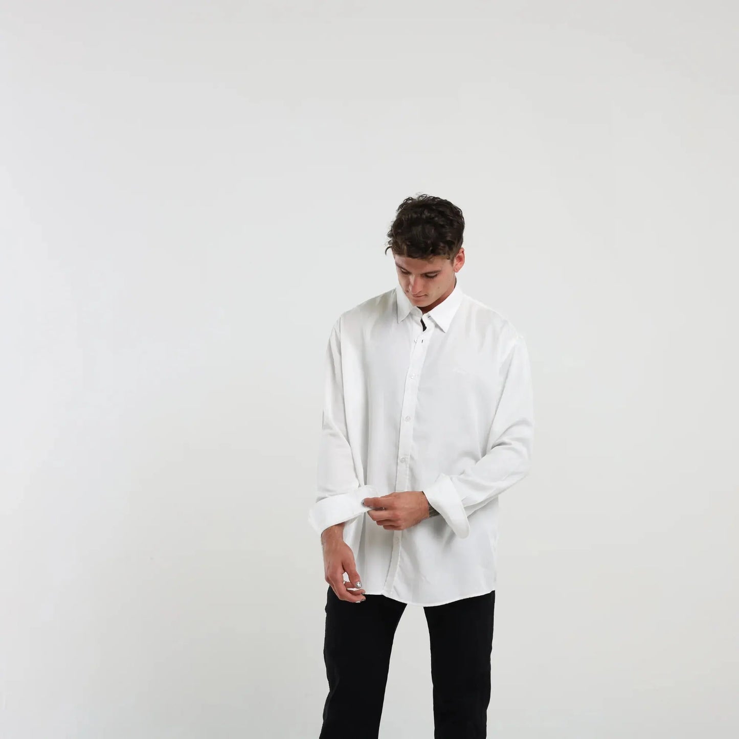 Tencel Long Sleeve Shirt - White Vons Collective