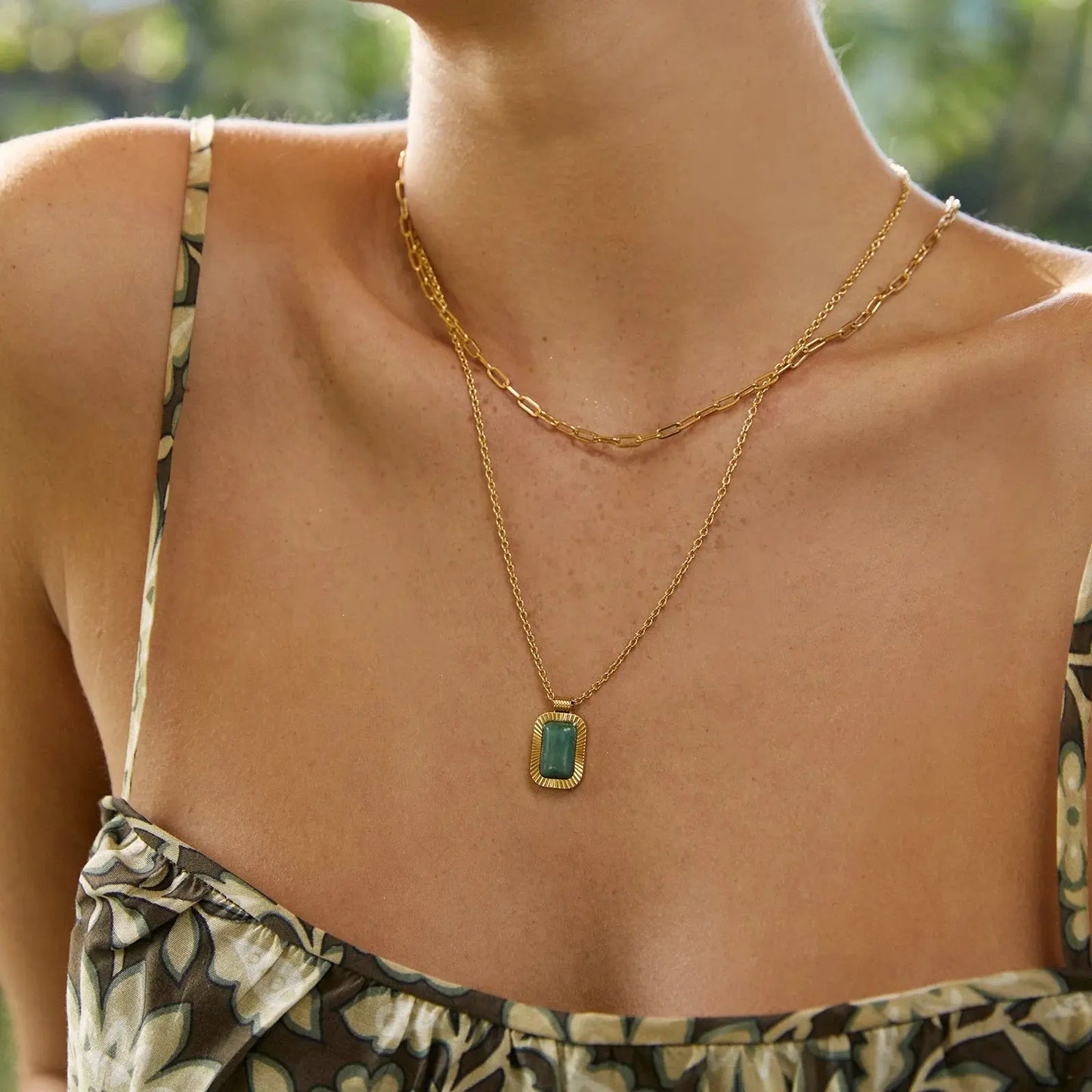 Teo Gold Necklace - Jade Arms of Eve