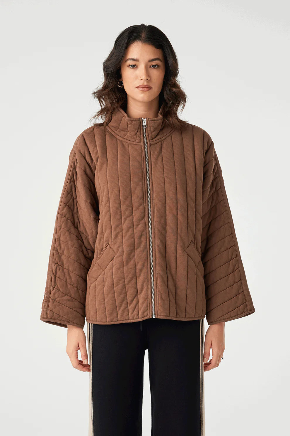 Tessa Quilted Jacket - Chocolate Arcaa at Cloth in Brick 02