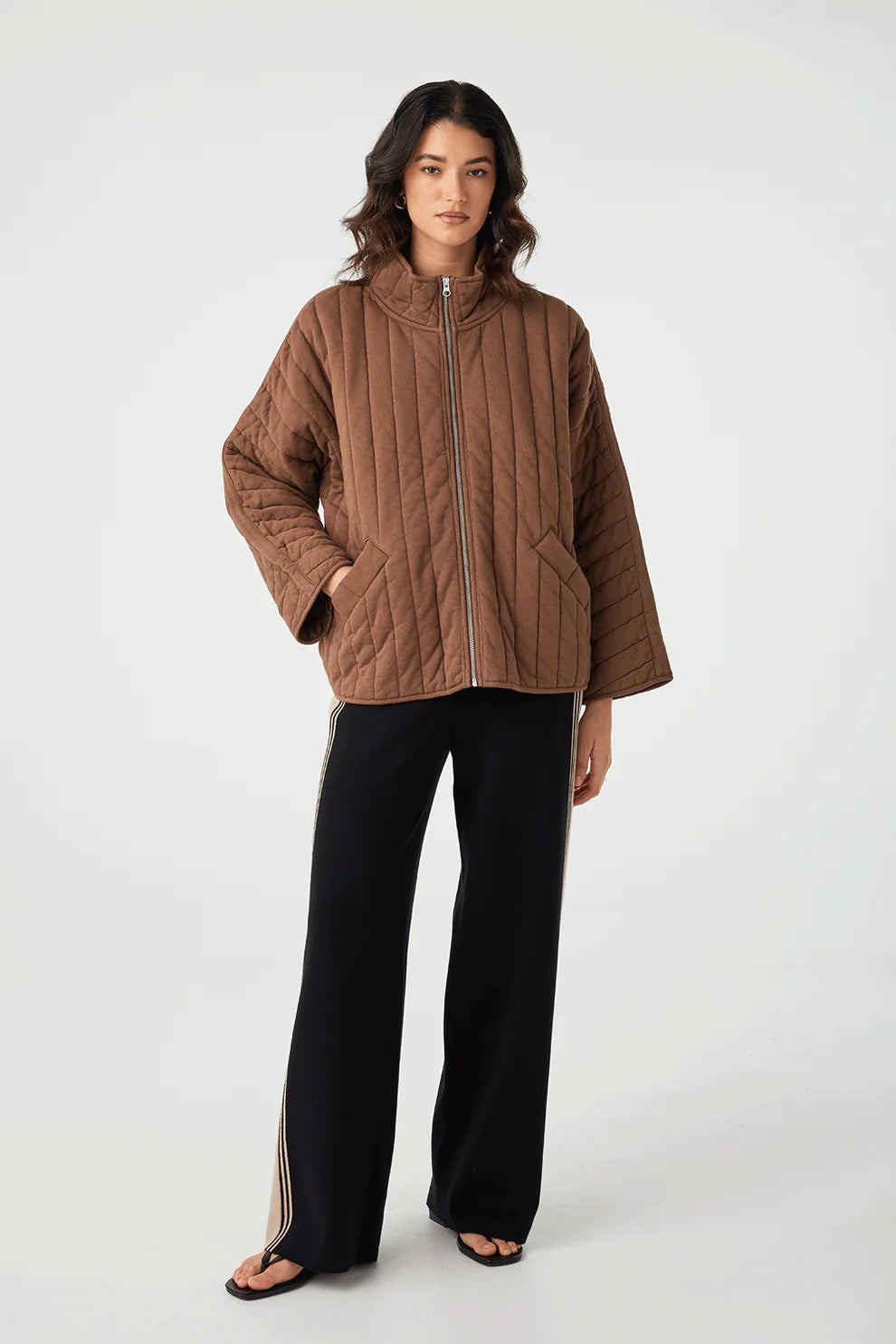 Tessa Quilted Jacket - Chocolate Arcaa at Cloth in Brick 03