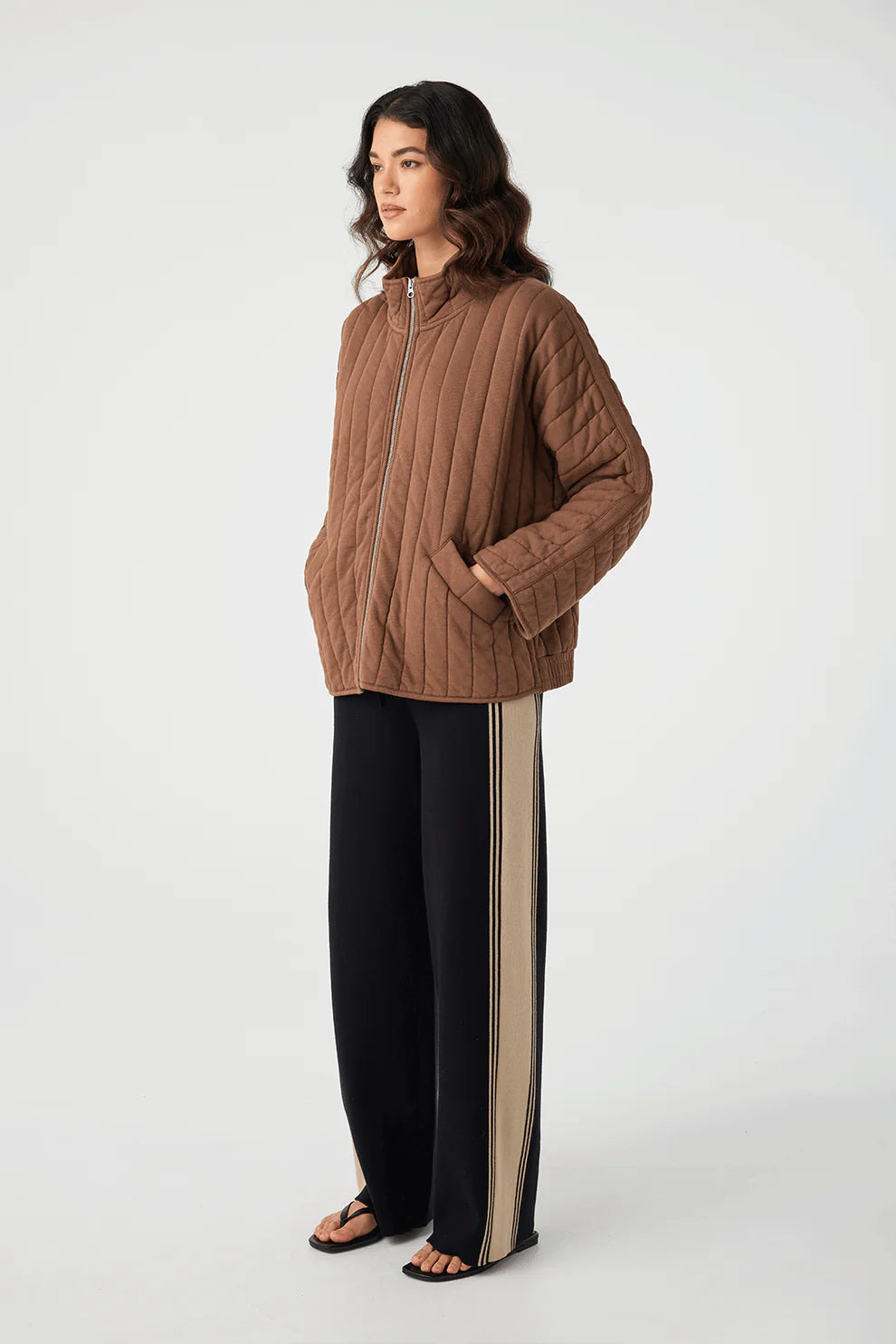 Tessa Quilted Jacket - Chocolate Arcaa at Cloth in Brick 04