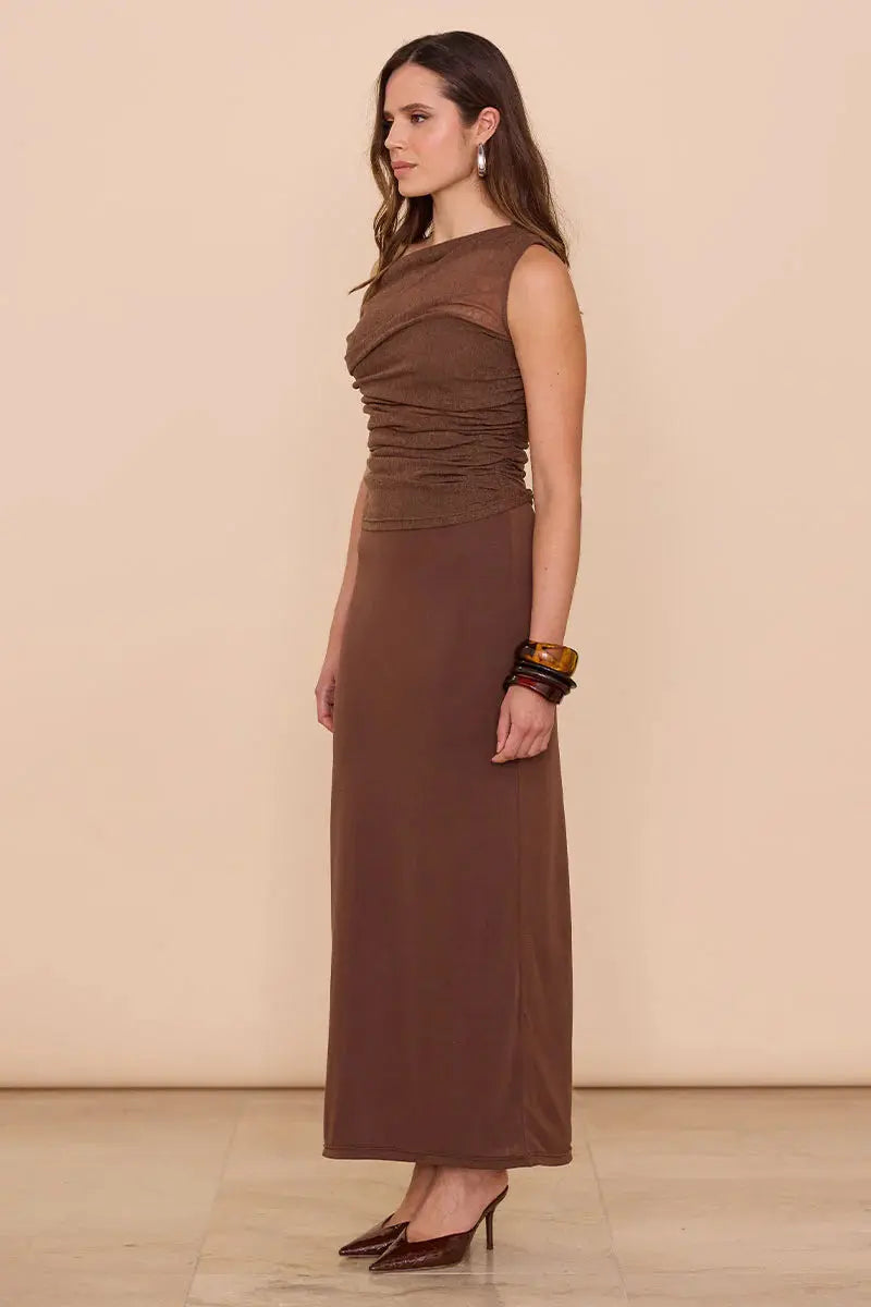 Thea Mesh Dress - Coffee Sovere