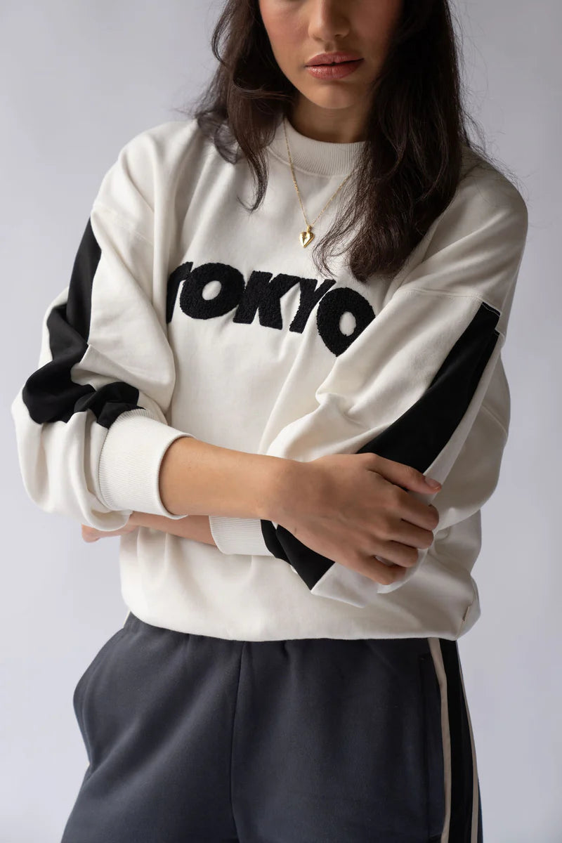 Tokyo Sweatshirt - Warm White Araminta James at Cloth In Brick 02