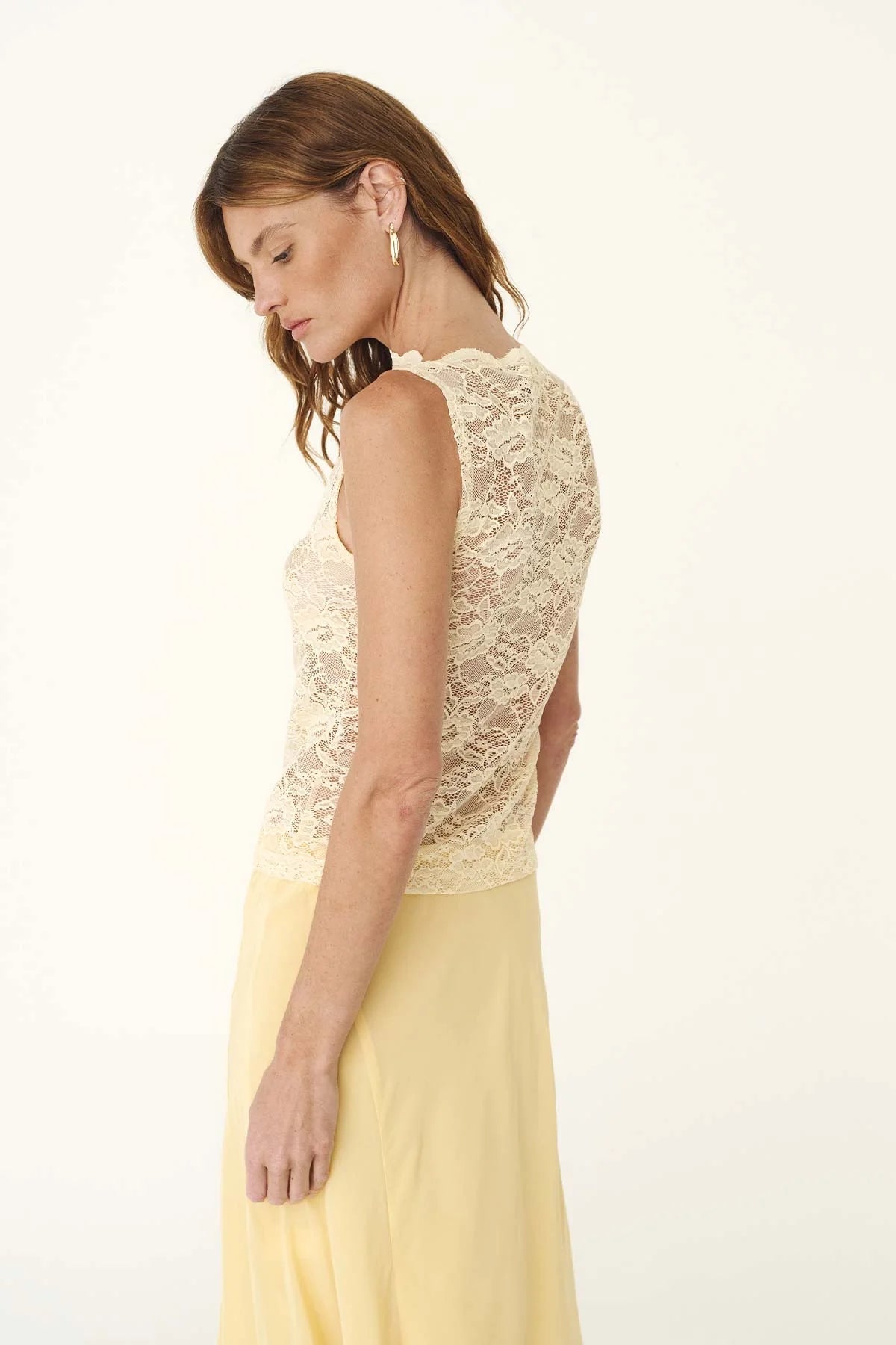 Tonya Rose Lace Tank - Butter Creme Rowie