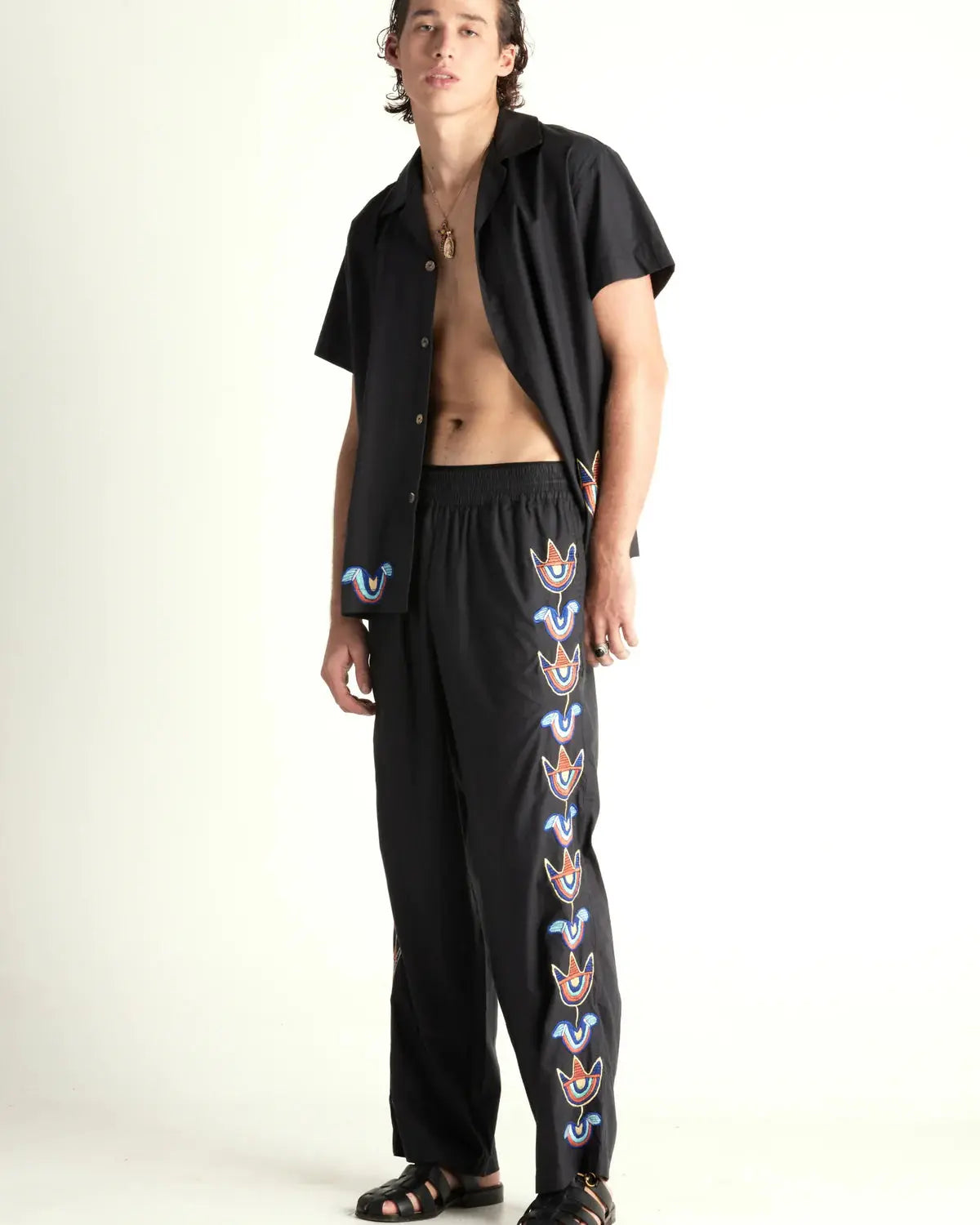 Toucan Embroidered Pants The Tales