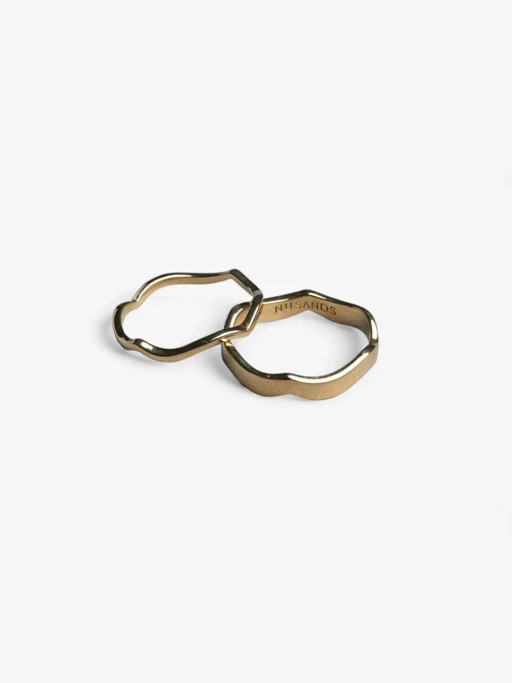 Wave Ring Set - 18K Gold Vermeil Nusands