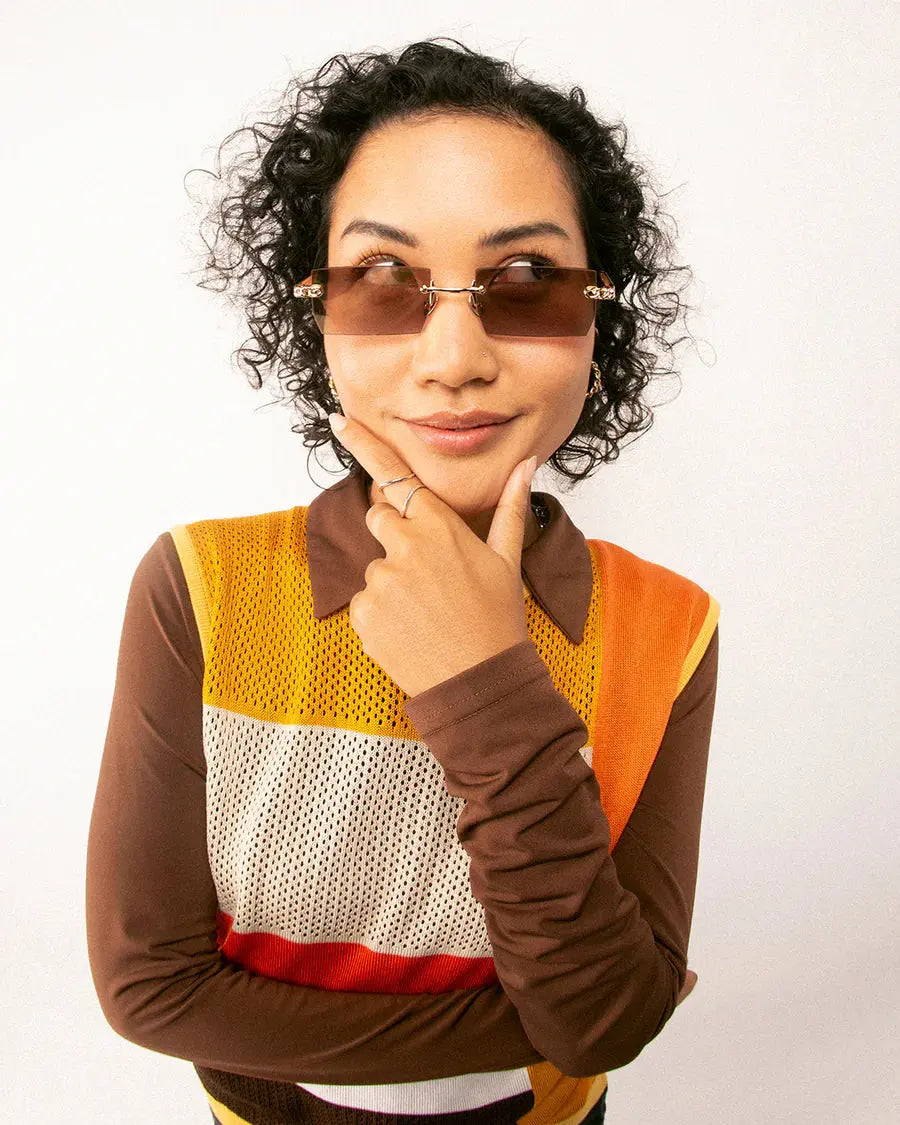 Woo Chains Sunglasses - Gold Oscar and Frank