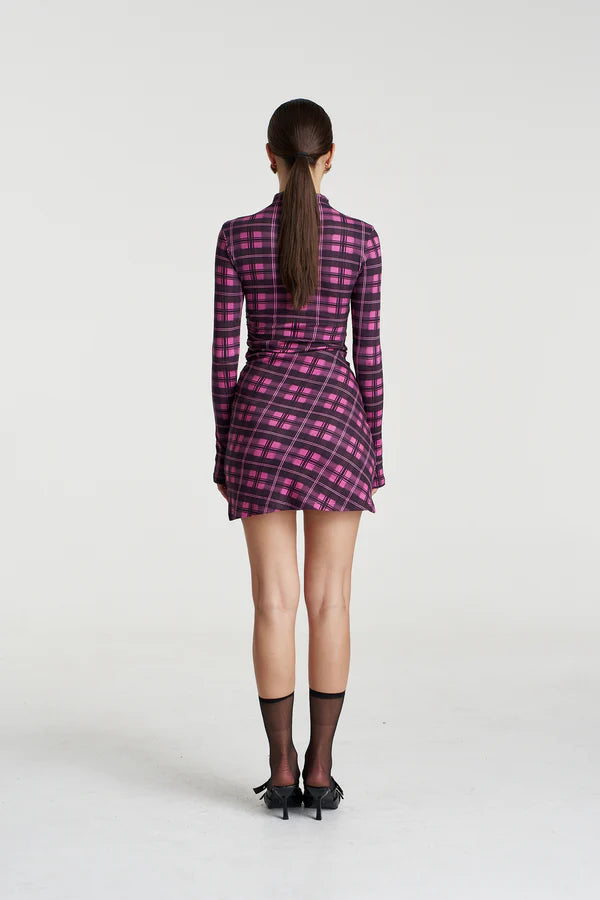 LS Mini A-Line Dress - Azalea Plaid Summi Summi