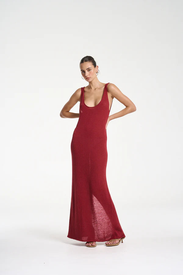 Knit Maxi Dress - Carmine Red Summi Summi