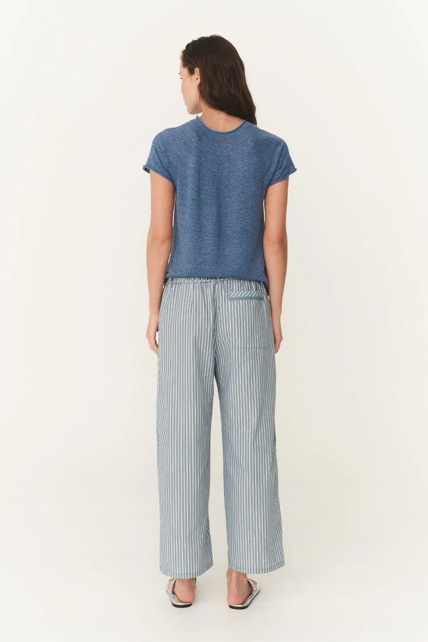 Gabe Lounge Pants - Dusty Blue Stripe Rowie