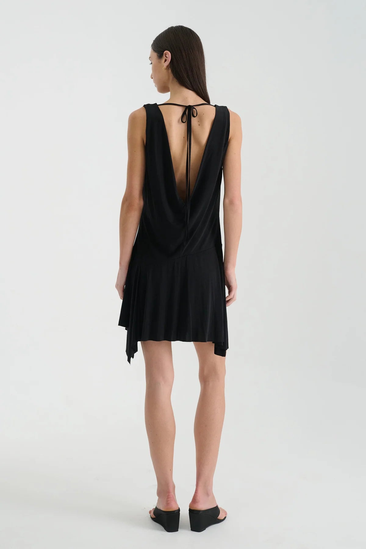 Juliette Cowl Back Mini Dress - Noir Rowie