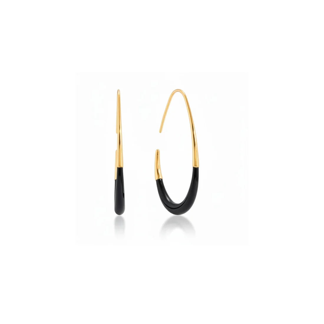 Terra Drop Enamel Earrings - Obsidian Tania Claire