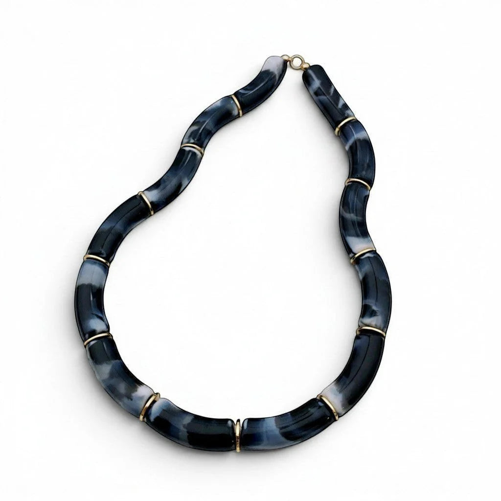 Mia Resin Statement Necklace - Charcoal Tania Claire