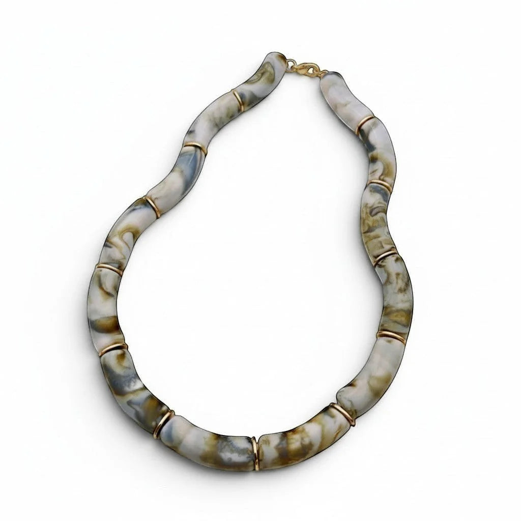 Mia Resin Statement Necklace - Natural Tania Claire