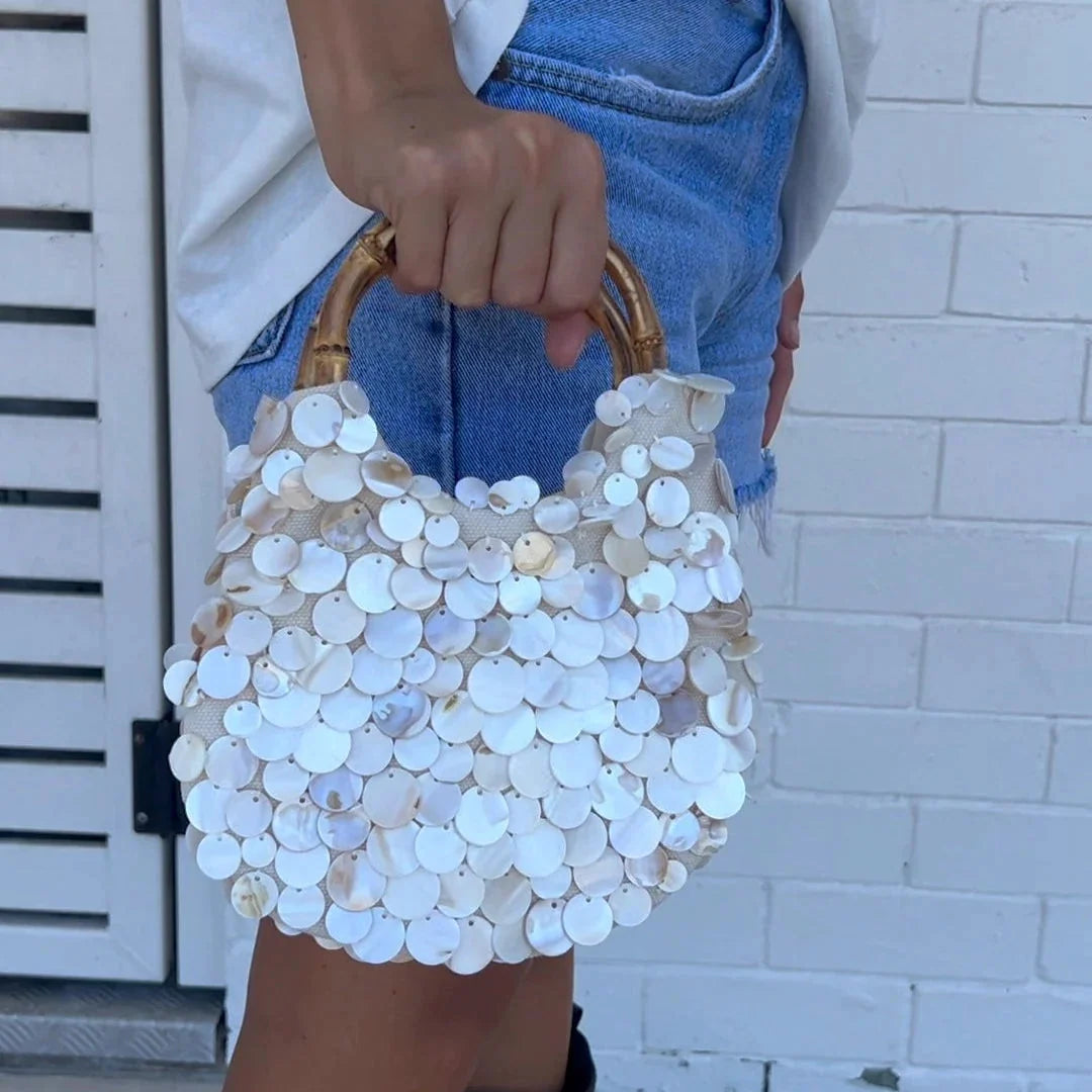 Amalfi Pearl Bamboo Bag Aelia