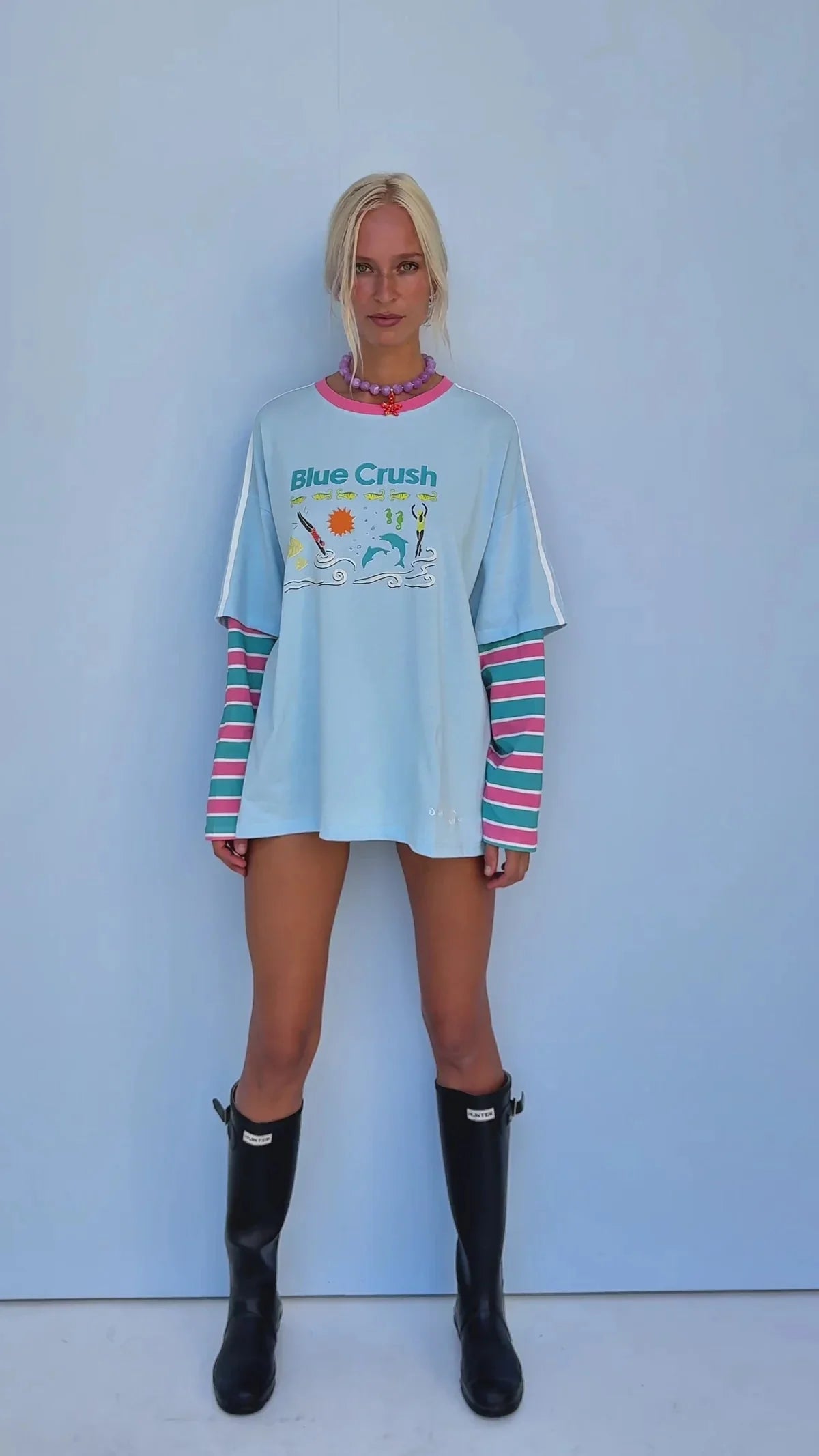 Blue Crush Layered Long Sleeve Blue/Blue Spicy Dugong