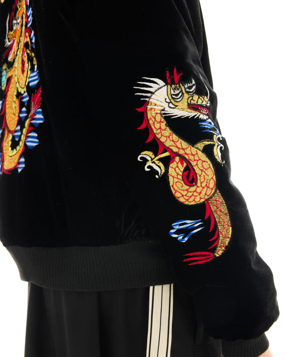 Tokyo Dragon Embroidered Velvet Bomber Jacket The Tales