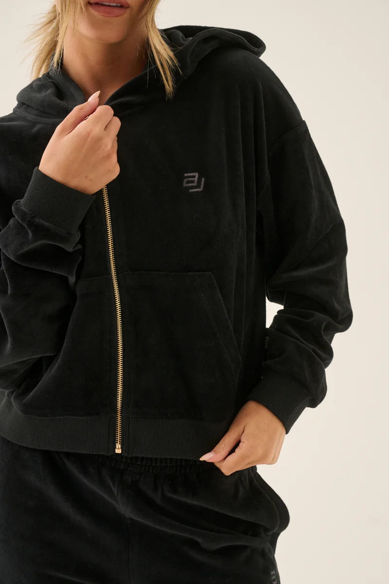 Velour Hoodie - Noir Araminta James
