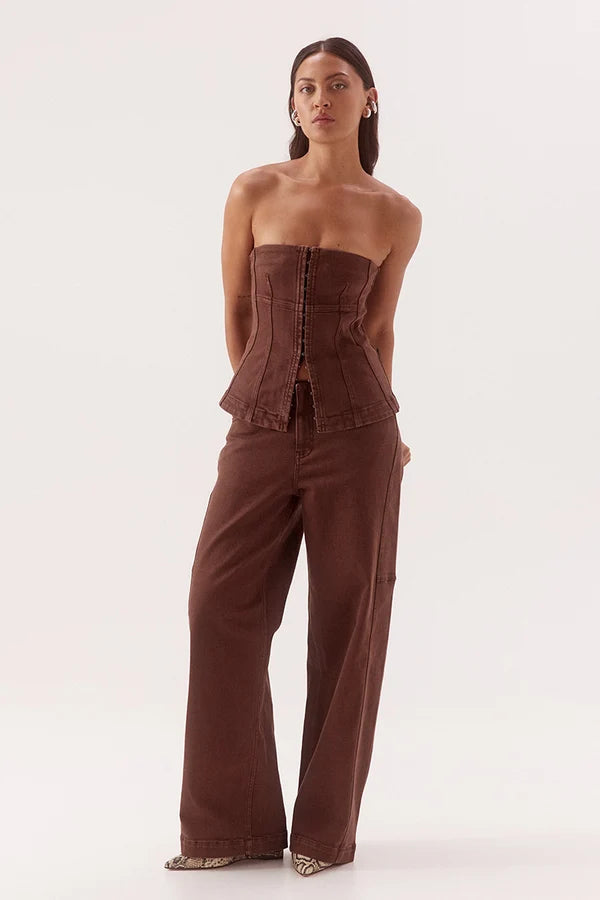 Dakota Denim Bodice - Hazelnut Sovere