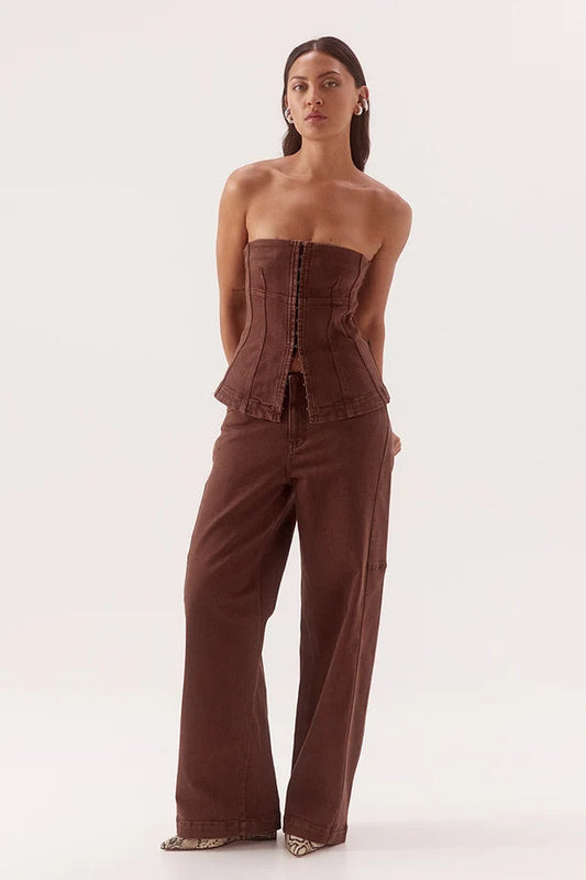 Dakota Denim Bodice - Hazelnut Sovere