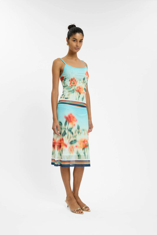 Midi Skirt - Mesh Baby Blue With Harper Lu