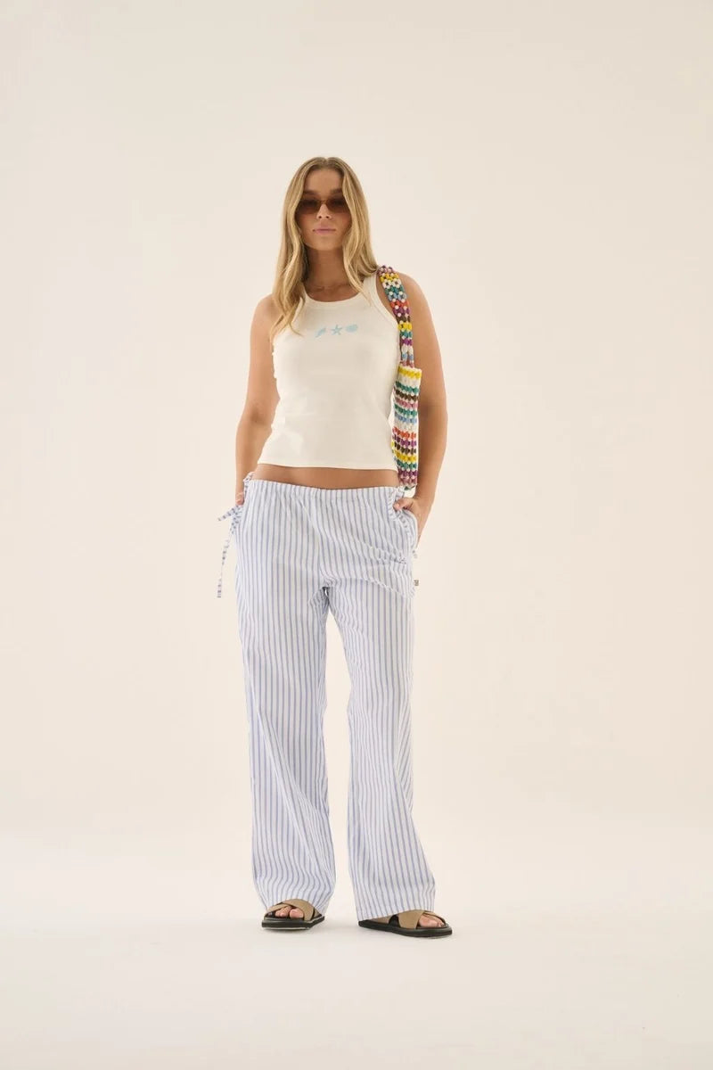 AJ Stripe Pant - Sky Blue Araminta James