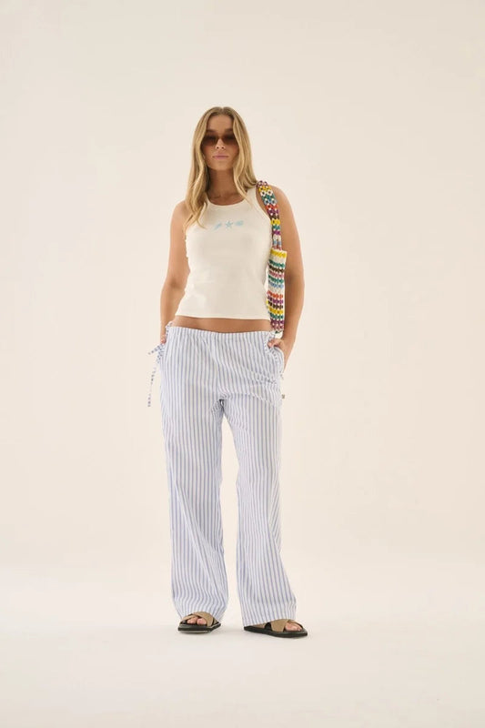 AJ Stripe Pant - Sky Blue Araminta James