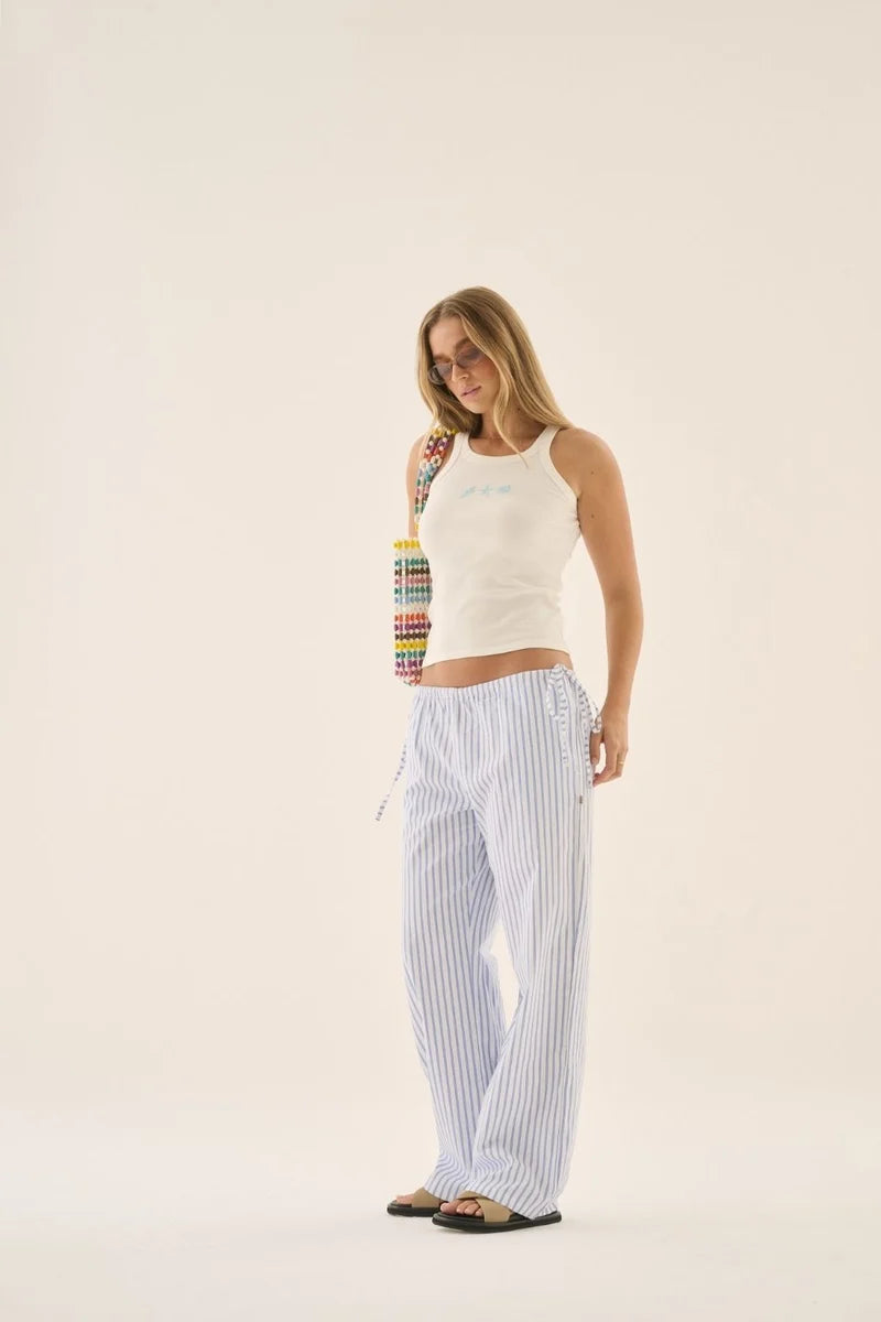 AJ Stripe Pant - Sky Blue Araminta James