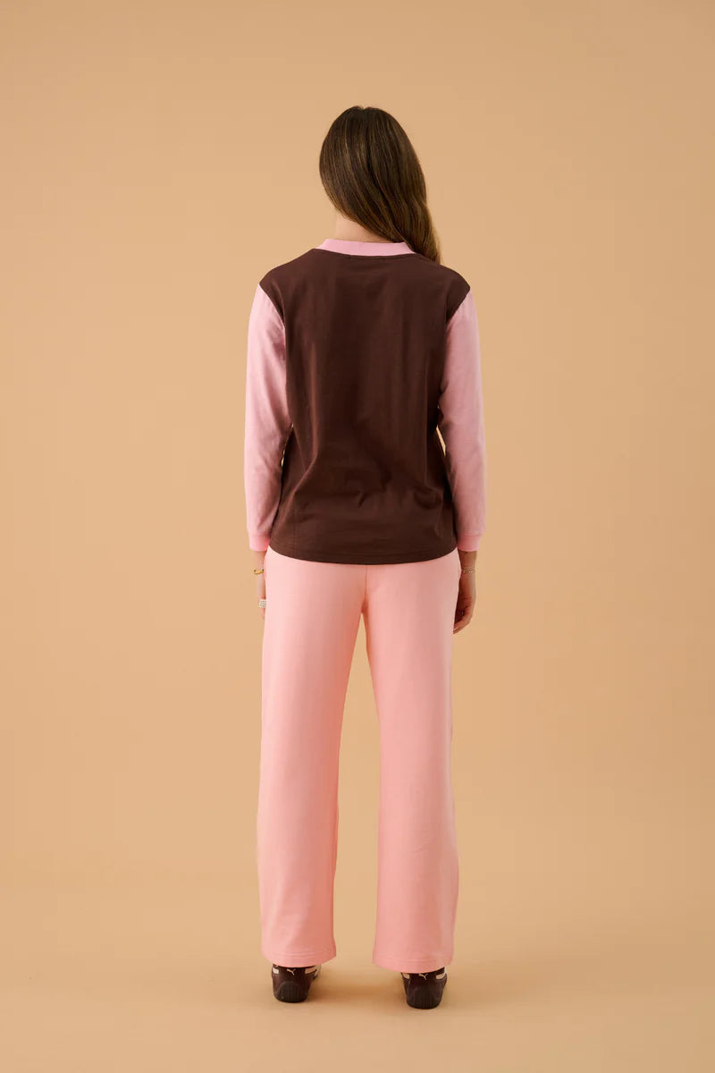 James Splice Long Sleeve Tee - Rose Araminta James