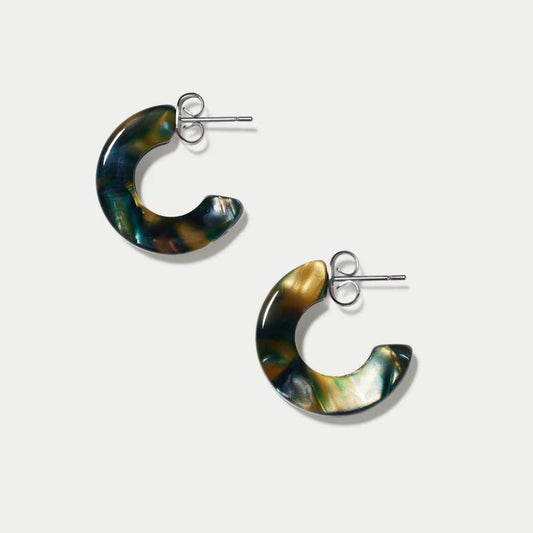 Chunky Hoops - Green Tortoiseshell Kitty Paloma