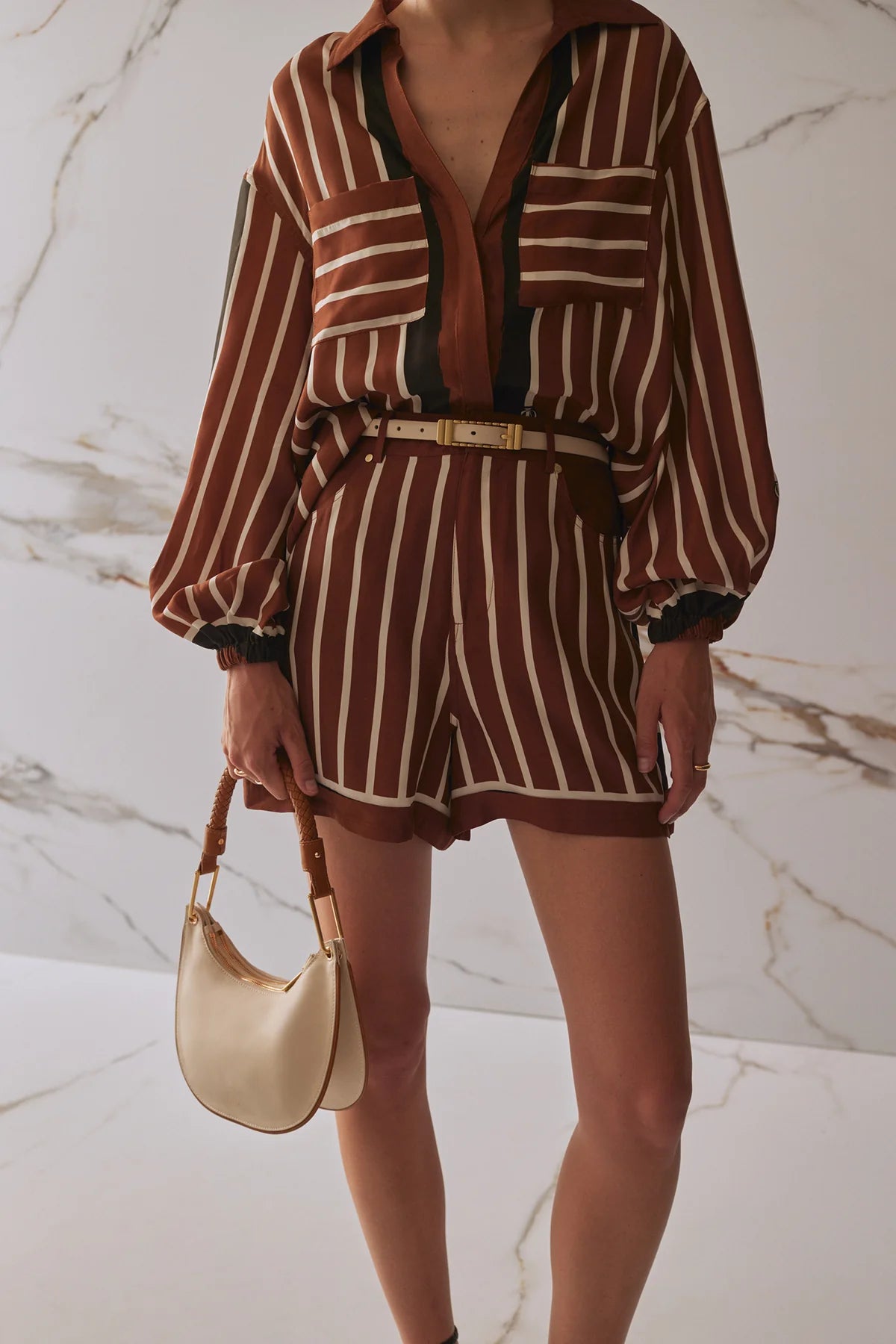 Trista Shorts - Cherrywood Stripe Sancia