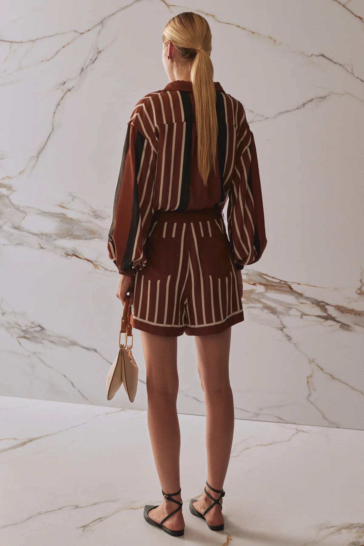 Trista Shorts - Cherrywood Stripe Sancia