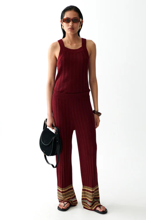 Fredrika Pants - Bordeaux Stripes Sancia