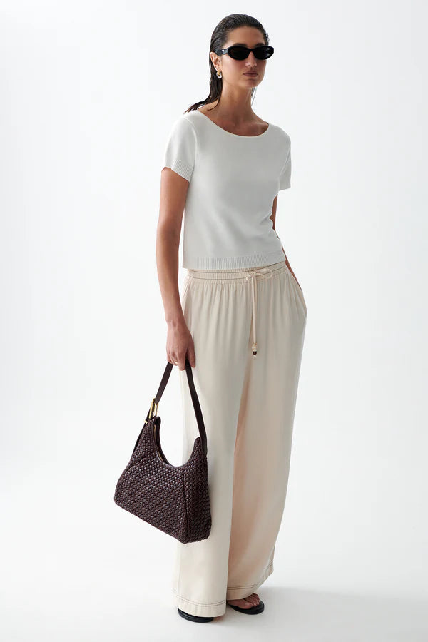 Emi Knit Tee - White Sancia