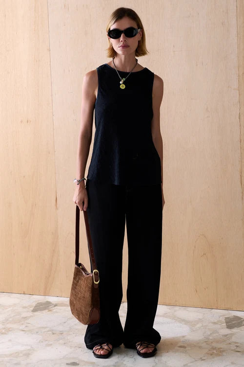 Romy Tank - Noir Jacquard Sancia