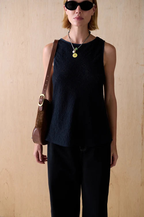 Romy Tank - Noir Jacquard Sancia