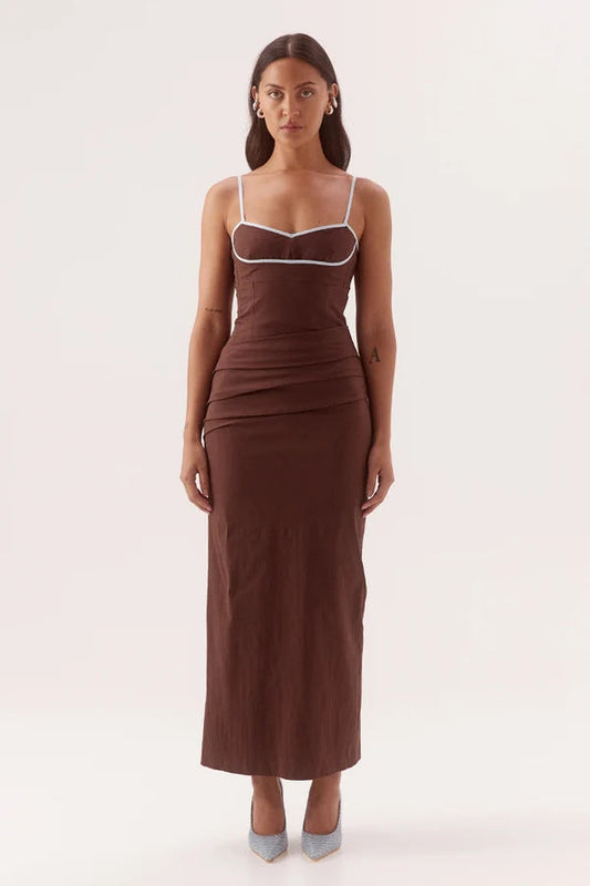 Britta Dress - Choc/Sky Sovere