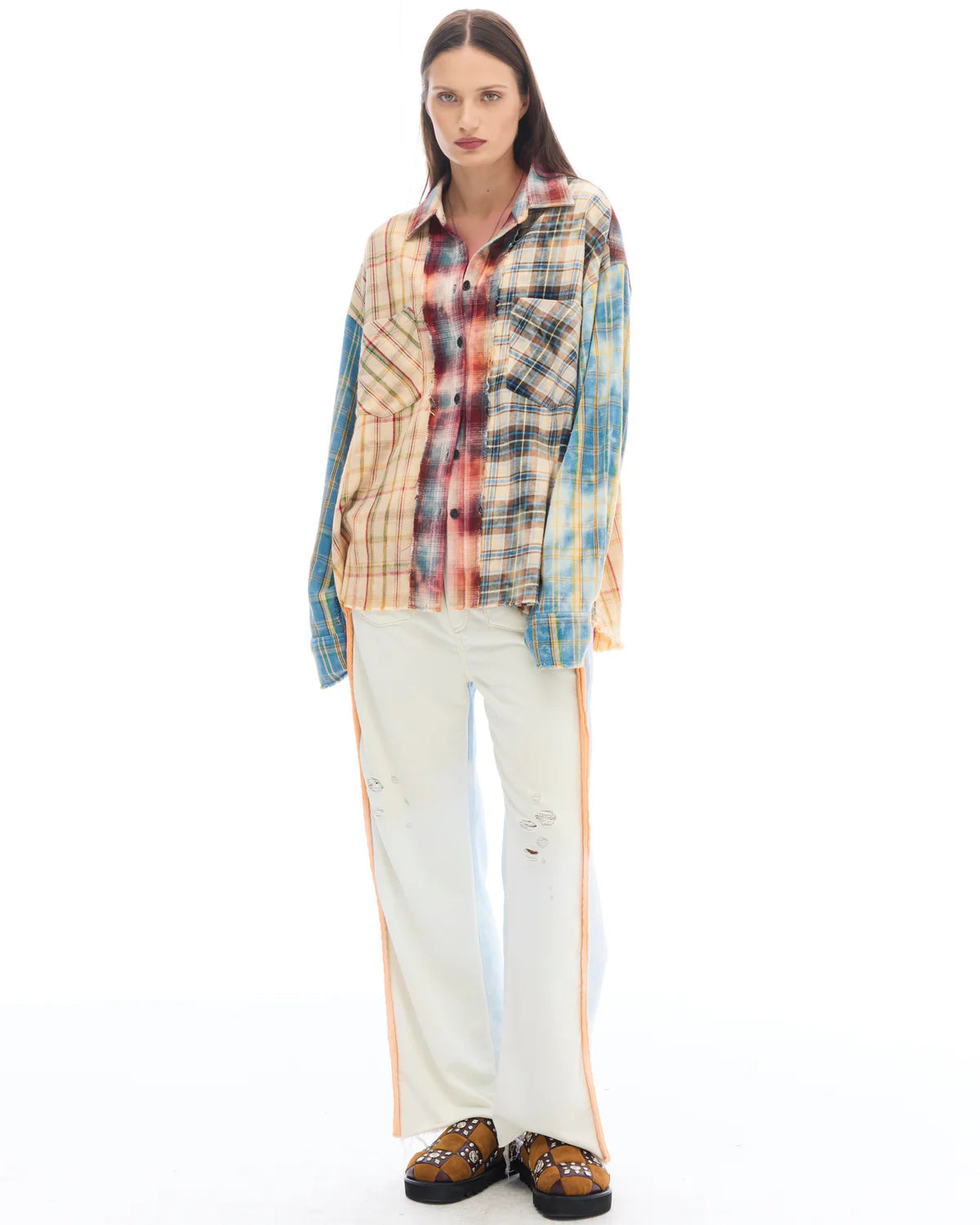 Patchwork Check Flannel Shirt - Multicolour The Tales