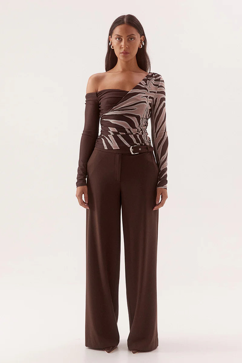 Ivelle Longsleeve Top - Espresso Sovere