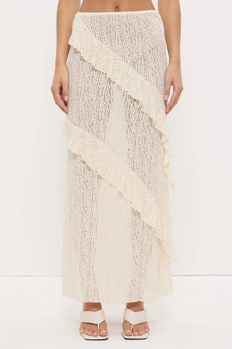 Kira Lace Skirt - Ecru Mon Renn