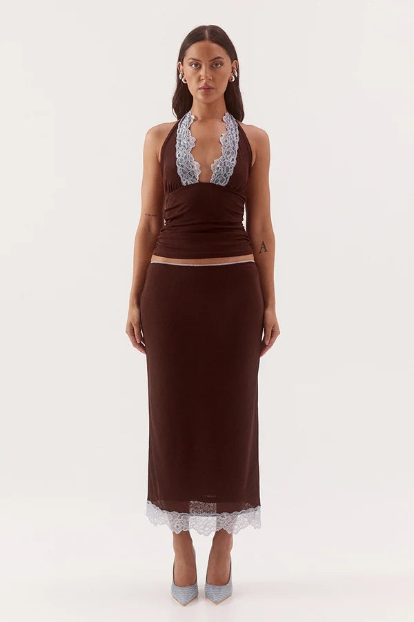 Harlow Top - Choc/Sky Sovere