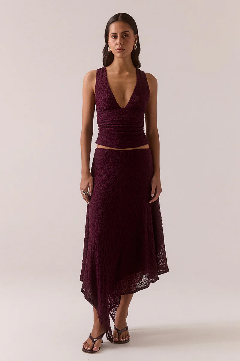 Aaila Lace Top - Plum Sovere