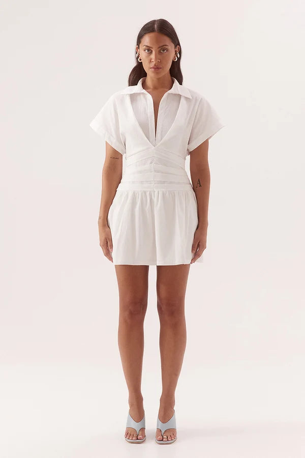 Lyra Mini Dress - Chalk Sovere