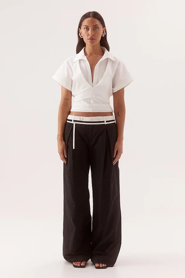 Lyra Crop Shirt - Chalk Sovere