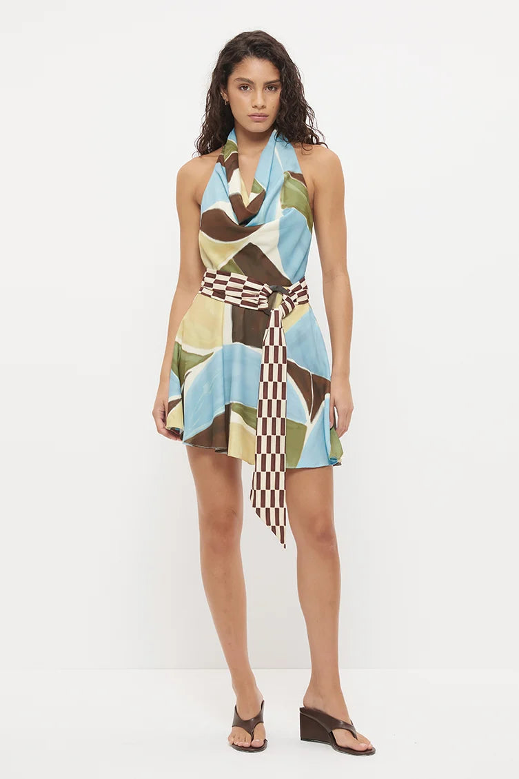 Essence Mini Dress - Abstract Painterly Mon Renn