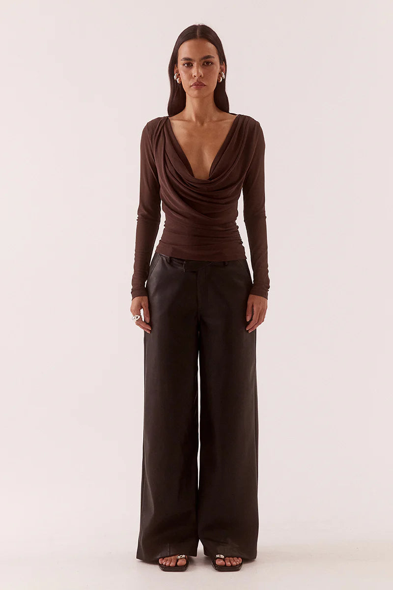 Myriad Drape Top - Rum Raisin Sovere