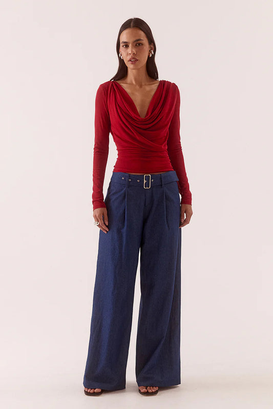 Myriad Drape Top - Cherry Sovere