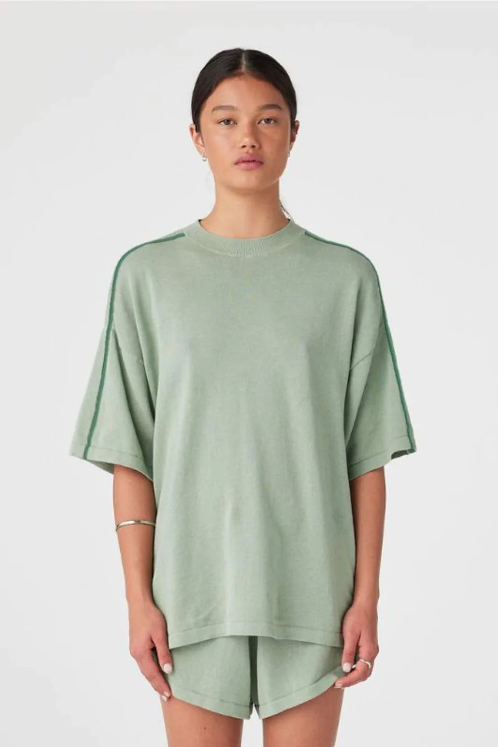 Pippa Oversized Tee - Eucalyptus and Sea Green