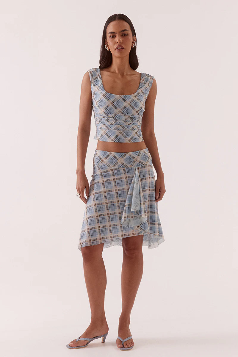 Novalyn Plaid Skirt - Check Sovere
