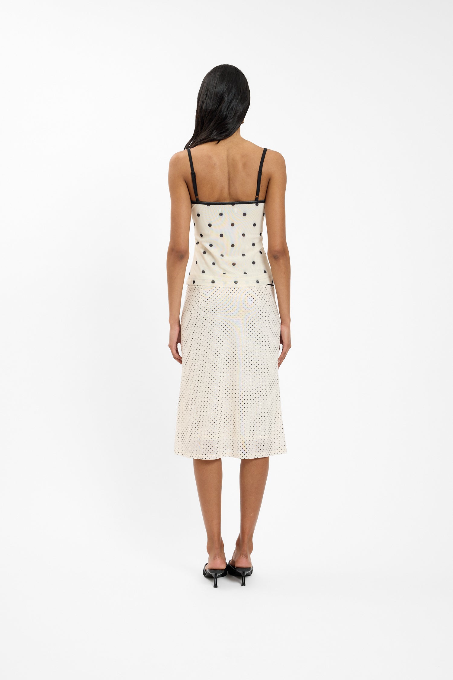 Polka Mesh Skirt With Harper Lu